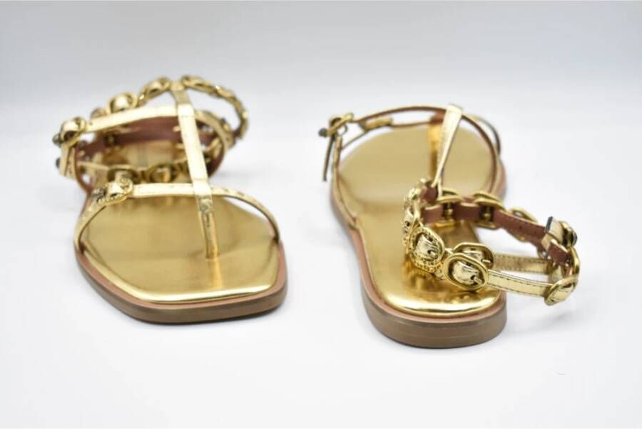 Kurt Geiger Gouden Gladiator Platte Sandalen