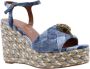 Kurt Geiger Dames Pumps Kensington Espadrille Denim Jeansblauw - Thumbnail 7