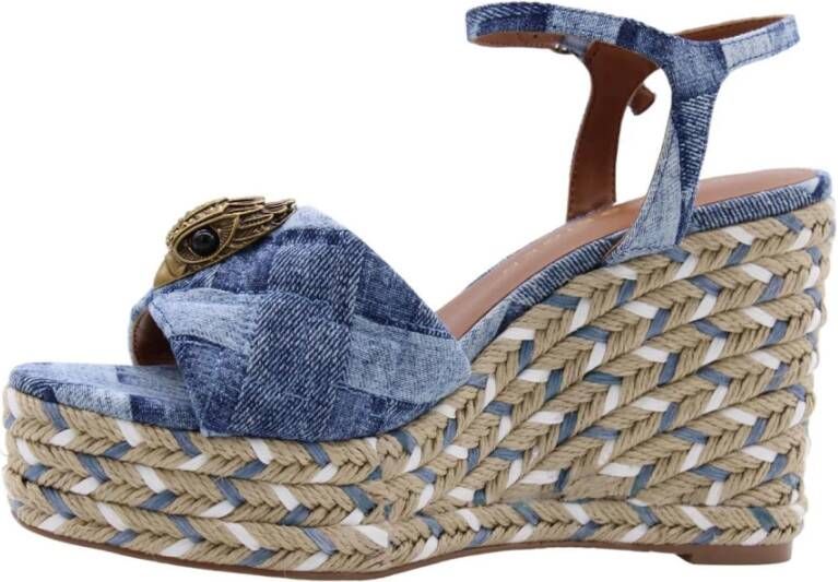 Kurt Geiger Stijlvolle Jaxi Sleehak Sandalen Blue Dames