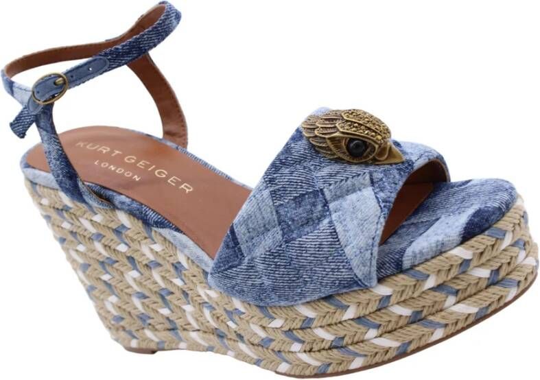 Kurt Geiger Stijlvolle Jaxi Sleehak Sandalen Blue Dames