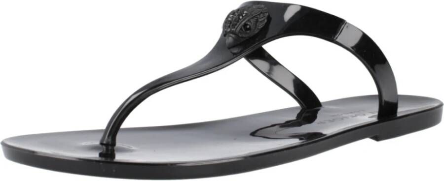 Kurt Geiger Stijlvolle T-Bar Flip Flops voor vrouwen Black Dames