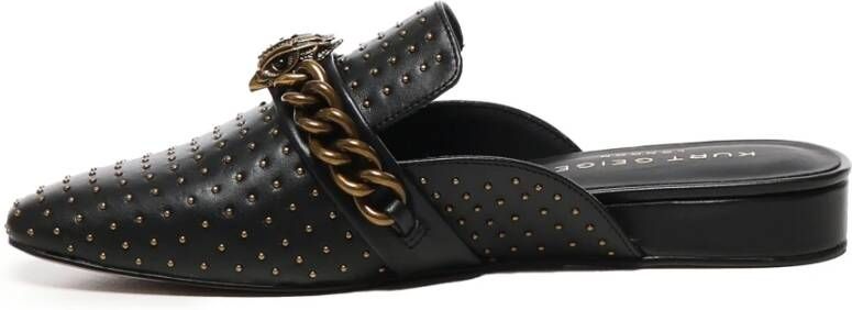 Kurt Geiger Zwarte Sandalen met Studs en Amandelvormige Neus