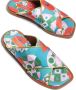 La DoubleJ Criss-Cross Sandalen Zwart Crazy Daisy Print Groen Dames - Thumbnail 3