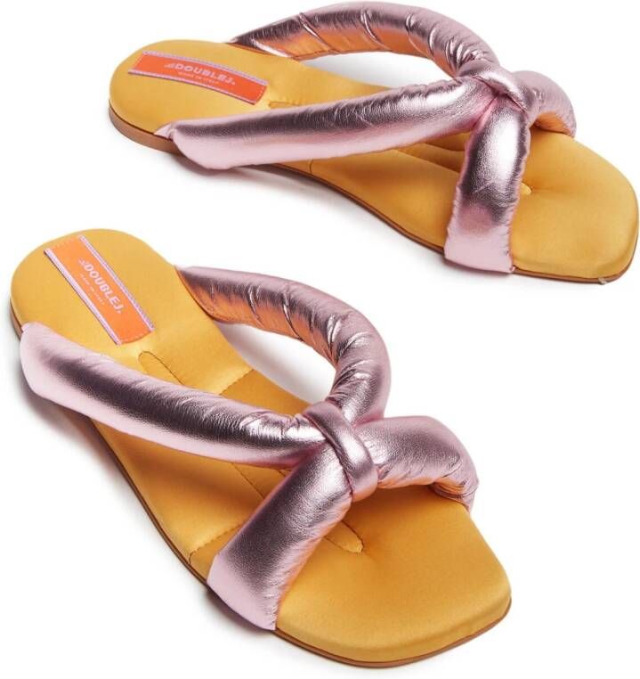 La DoubleJ Luxe Knoop Slides Geel Dames