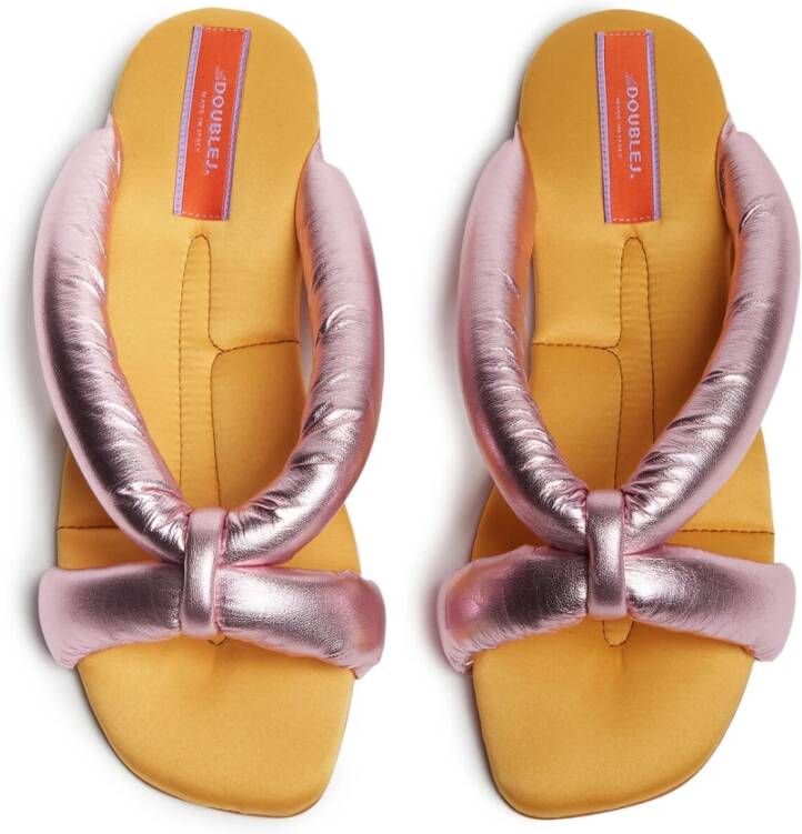 La DoubleJ Luxe Knoop Slides Geel Dames