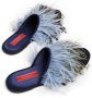 La DoubleJ Feather Slipper (With Feathers) Blauw Dames - Thumbnail 3