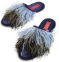 La DoubleJ Feather Slipper (With Feathers) Blauw Dames - Thumbnail 4