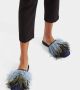 La DoubleJ Feather Slipper (With Feathers) Blauw Dames - Thumbnail 5