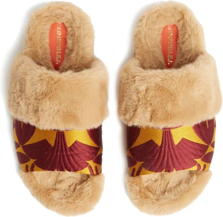 La DoubleJ Winter Slides met Egyptisch ge?nspireerde print Meerkleurig Dames