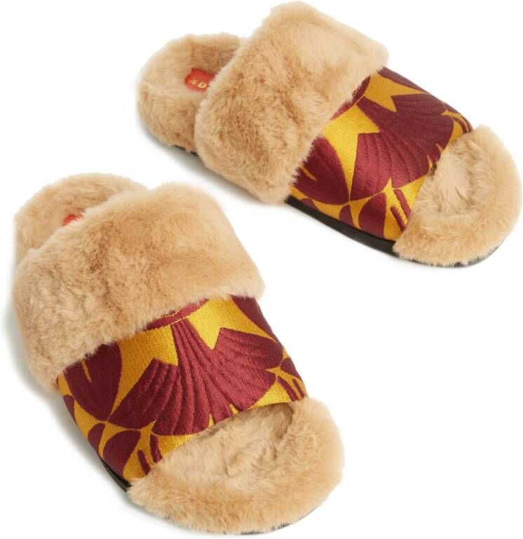 La DoubleJ Winter Slides met Egyptisch ge?nspireerde print Meerkleurig Dames