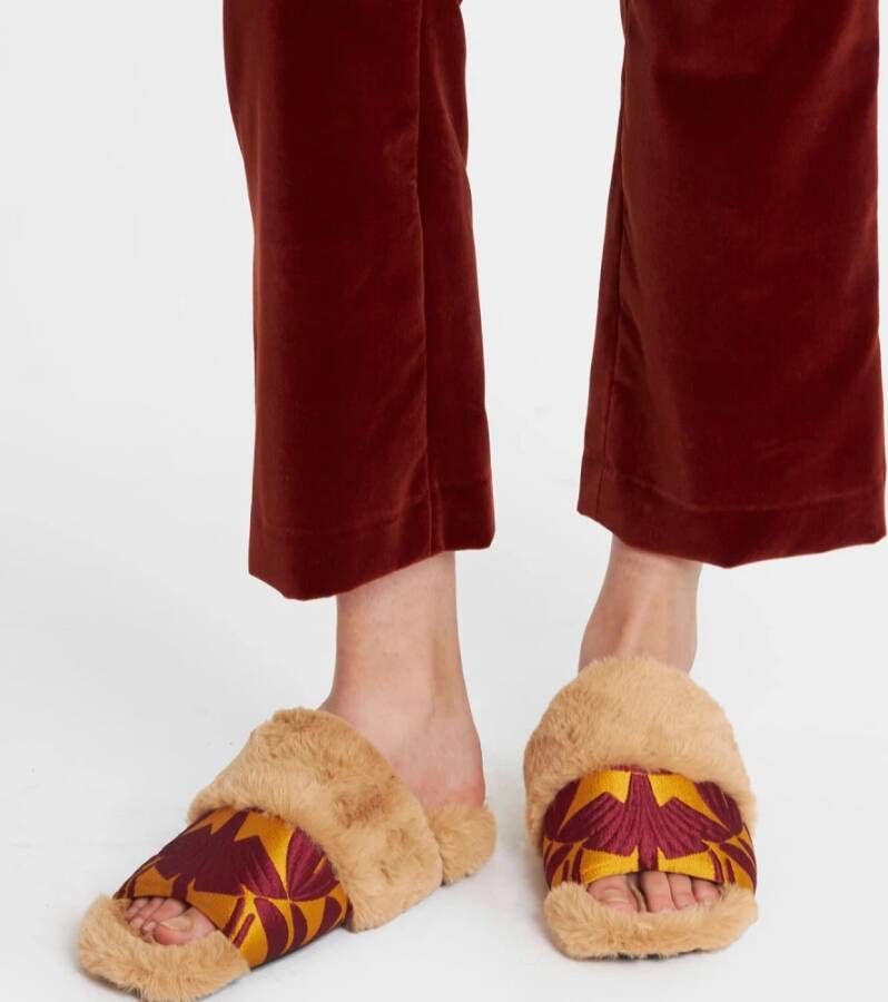 La DoubleJ Winter Slides met Egyptisch ge?nspireerde print Meerkleurig Dames