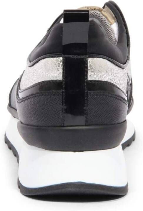 La Martina Zwarte leren schoenen met zilveren details