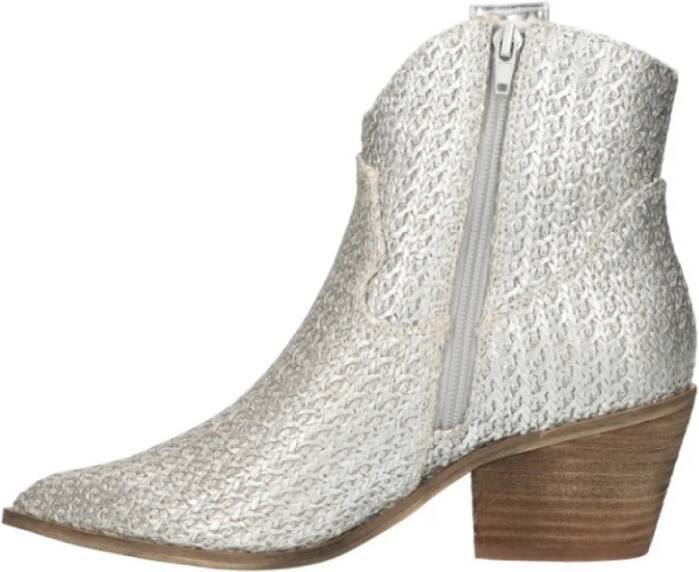 la strada Zilveren Raffia Westernlaarzen Gray Dames