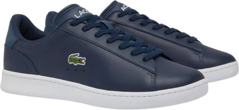 Lacoste Blauwe Sportieve Leren Sneakers
