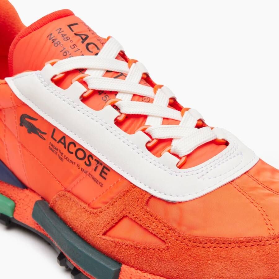 Lacoste Elite Active Textiel Oranje & DK Groene Sneakers Oranje Heren