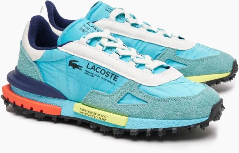 Lacoste Elite Active Textiel Turquoise Sneakers Blauw Heren