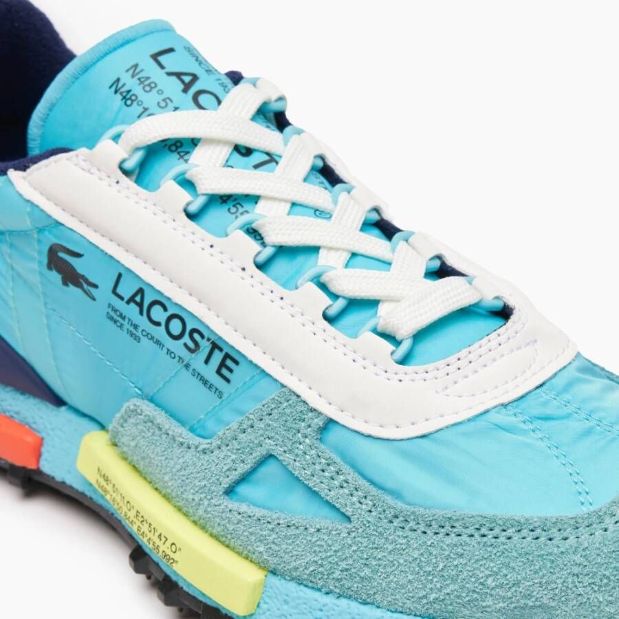 Lacoste Elite Active Textiel Turquoise Sneakers Blauw Heren