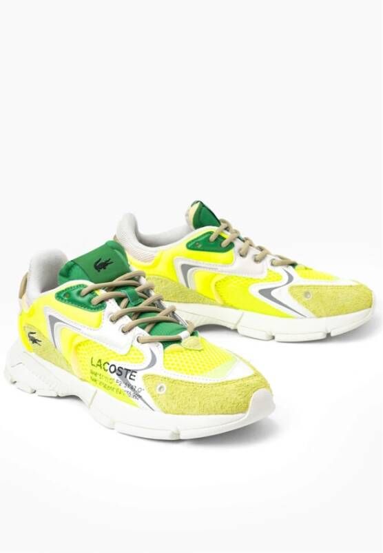 Lacoste Gele Leren Mesh Sneakers Multicolor Heren