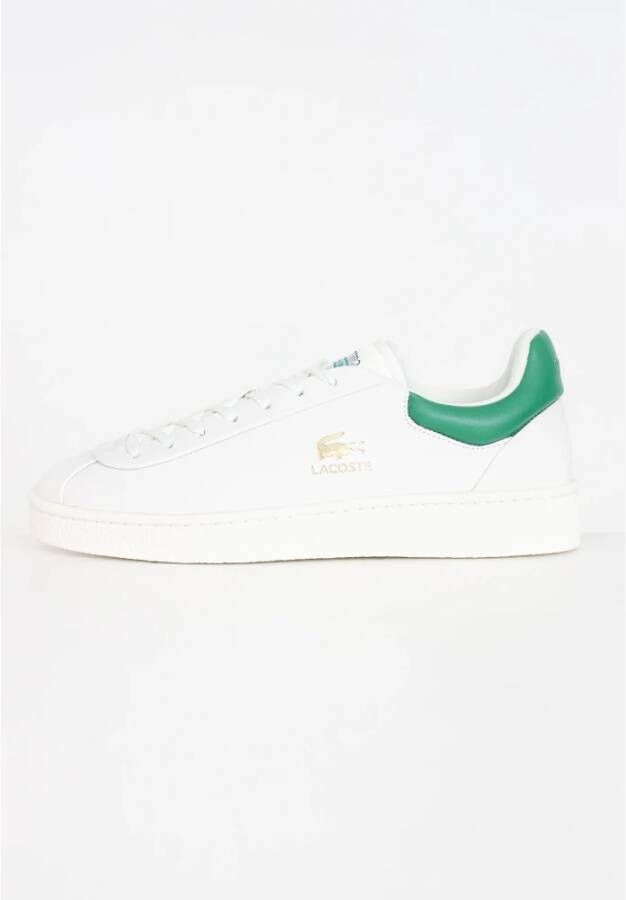 Lacoste Groene leren Baseshot sneakers White Heren