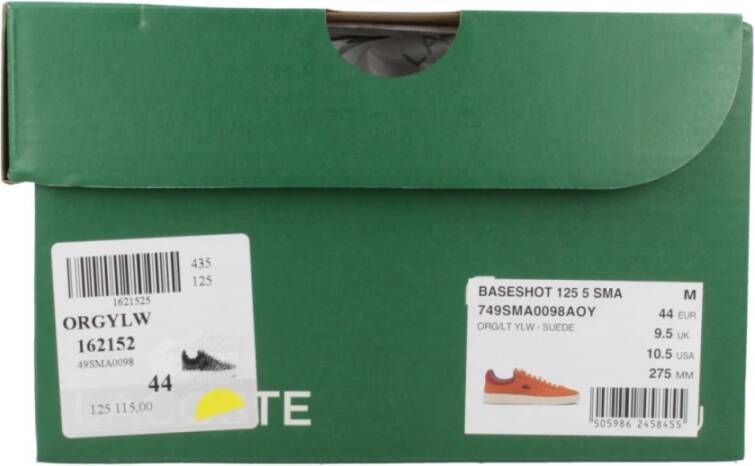 Lacoste Heren Baseshot Sneakers Orange Heren