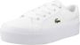 Lacoste Logo Sneakers Mat Leer Zijlabel In reliëf Brede Zool White Dames - Thumbnail 8