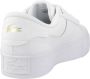 Lacoste Logo Sneakers Mat Leer Zijlabel In reliëf Brede Zool White Dames - Thumbnail 9