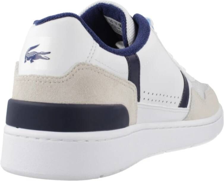 Lacoste Contrasterende Leren Sneakers White Heren