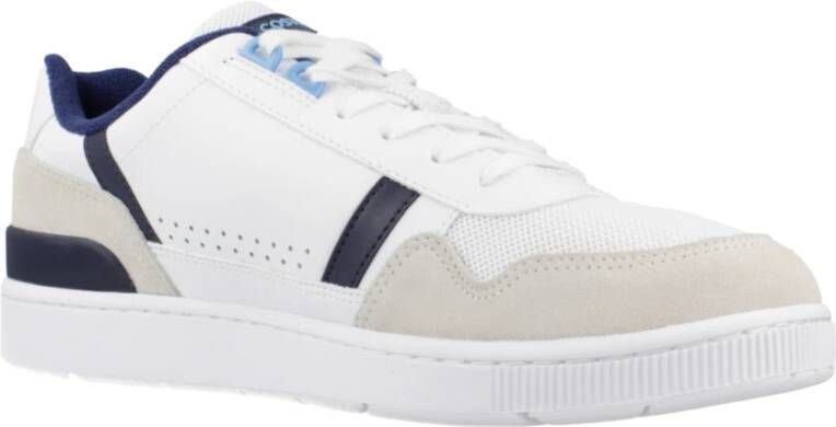Lacoste Contrasterende Leren Sneakers White Heren