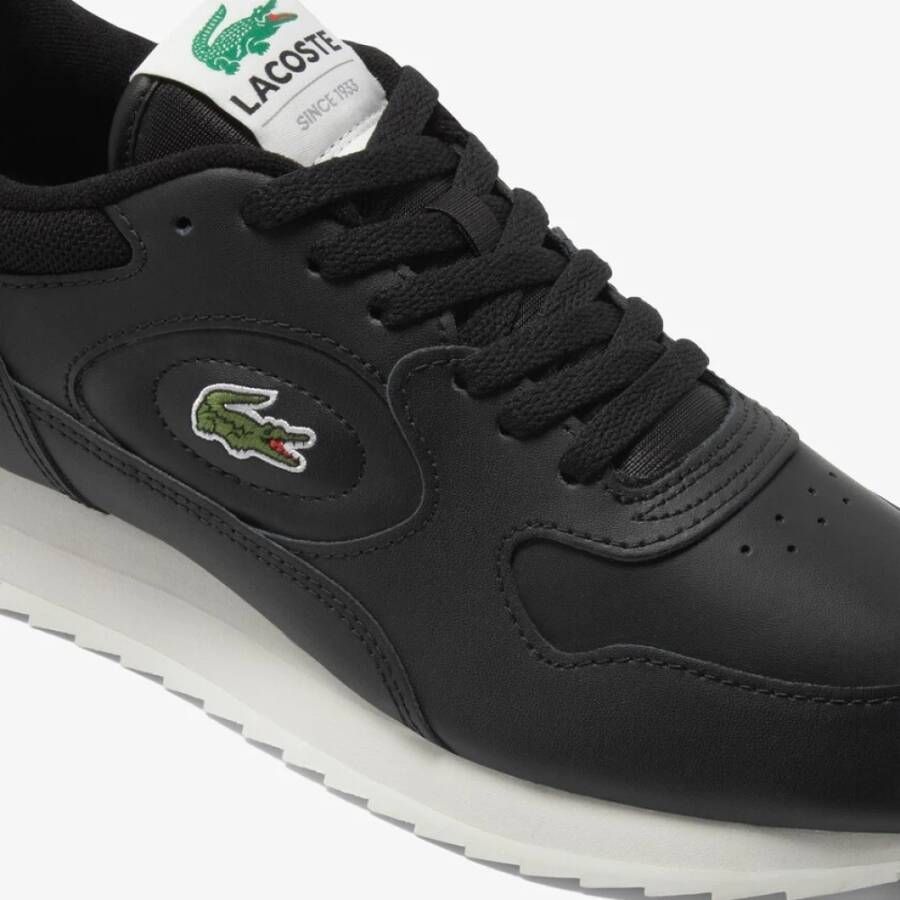 Lacoste Stijlvolle leren sneaker in zwart en off-white
