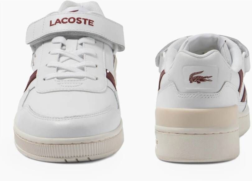 Lacoste T-Clip Velcro Leren Sneakers Wit Heren