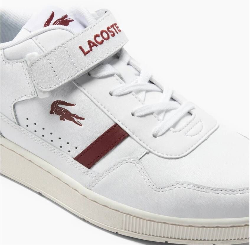 Lacoste T-Clip Velcro Leren Sneakers Wit Heren