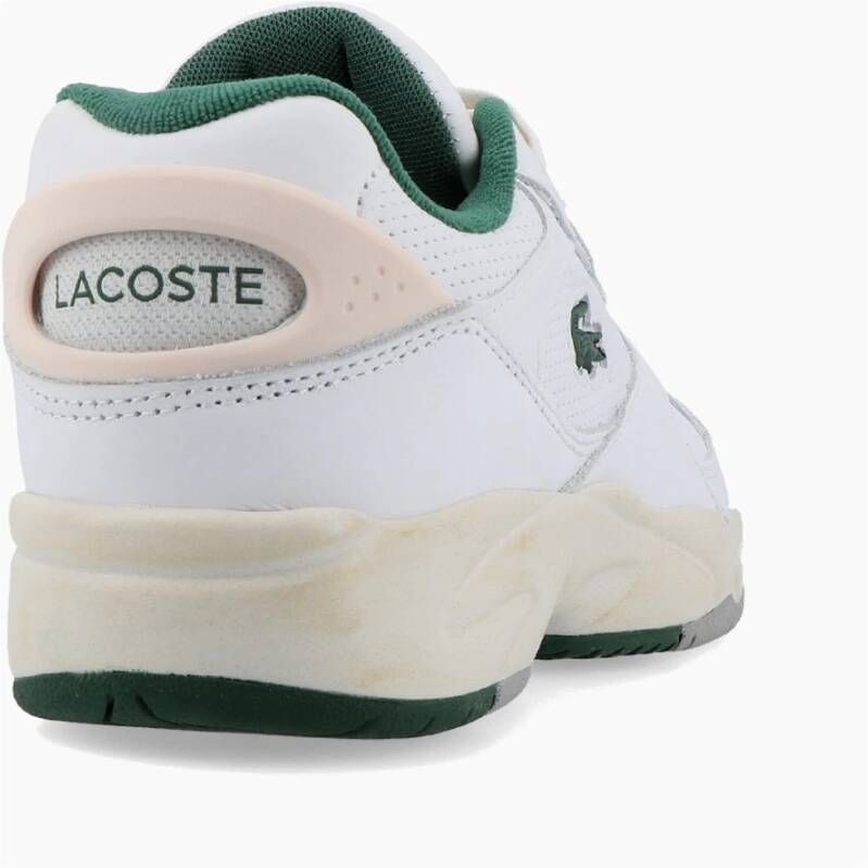 Lacoste Vintage Leren Lage Sneakers Wit Heren