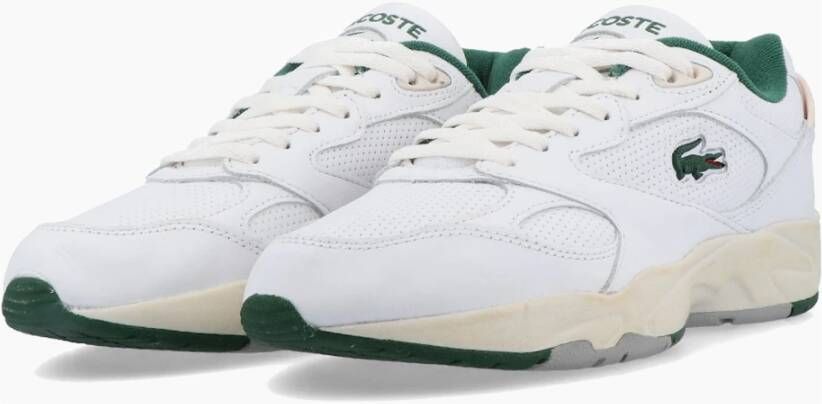 Lacoste Vintage Leren Lage Sneakers Wit Heren