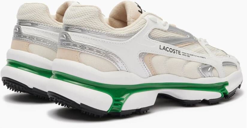 Lacoste Wit Groen Leren Sneakers White Dames