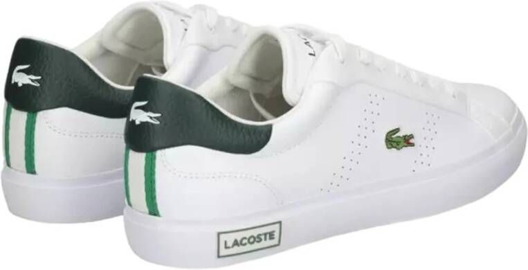 Lacoste Witte casual leren sneakers oor heren White Heren