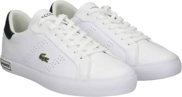 Lacoste Witte casual leren sneakers oor heren White Heren