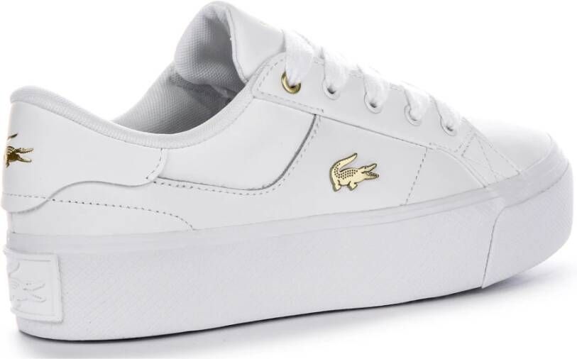 Lacoste Witte Gouden Platform Sneakers Vrouwen White Dames