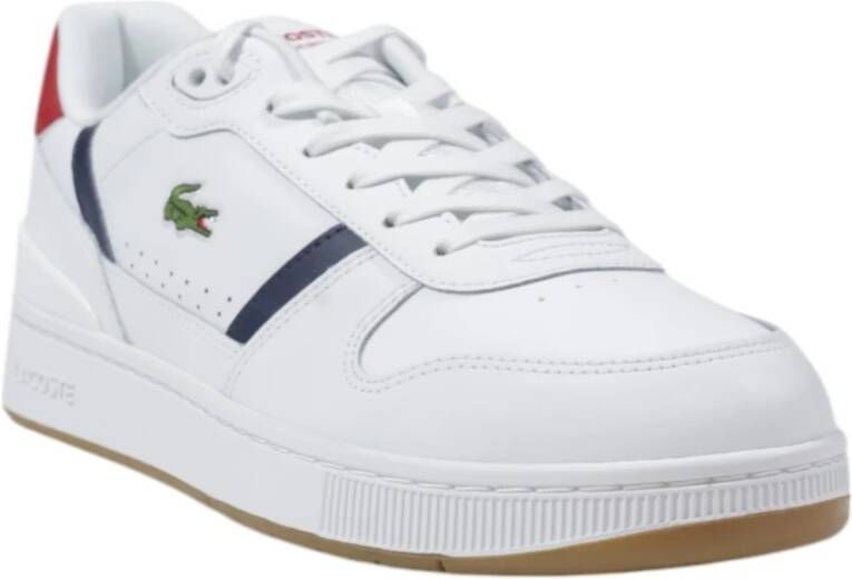 Lacoste Witte leren lage sneakers met rubberen zool White Heren