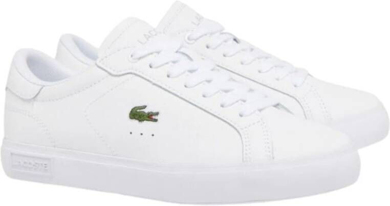 Lacoste Witte sportieve leren damessneakers