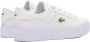 Lacoste Logo Sneakers Mat Leer Zijlabel In reliëf Brede Zool White Dames - Thumbnail 17