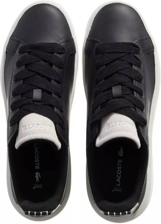 Lacoste Zwarte Leren Sneakers met Logo-Embossing Black Dames