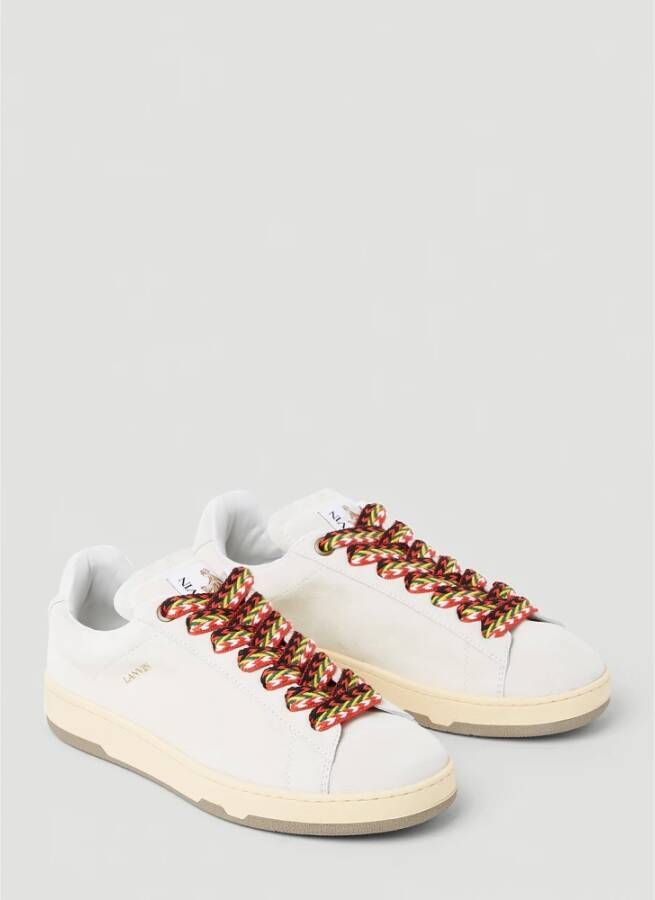 Lanvin Aztec-Weave Vetersluiting Suède Sneakers Beige Heren