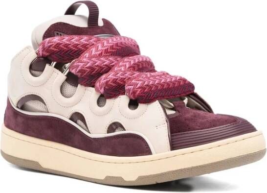 Lanvin Beige Bourgondische Sneaker met Logodetail