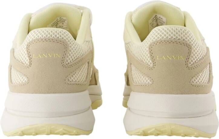Lanvin Beige Leren Sneakers met Top Veters