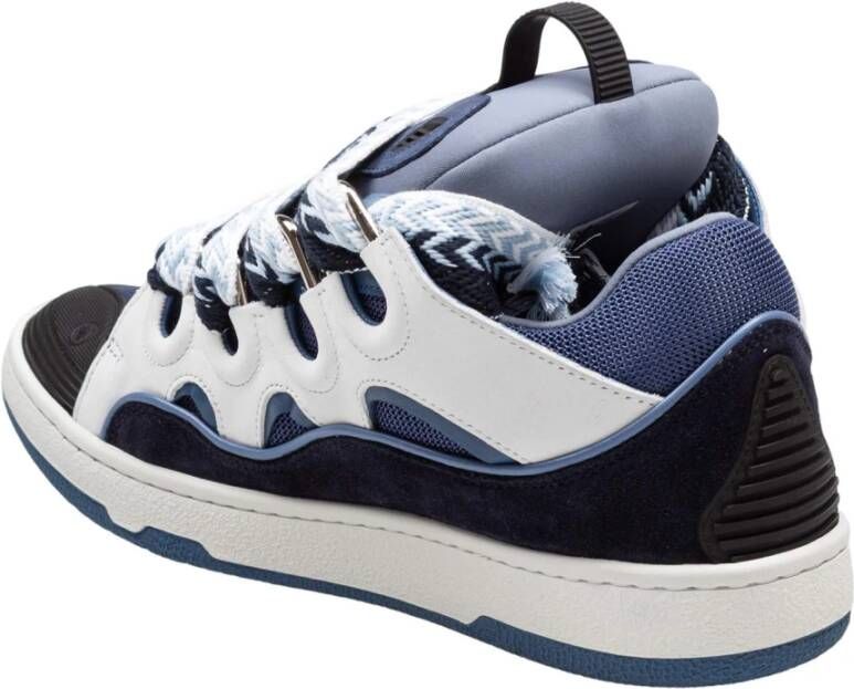 Lanvin Blauw en zwart leren sneakers
