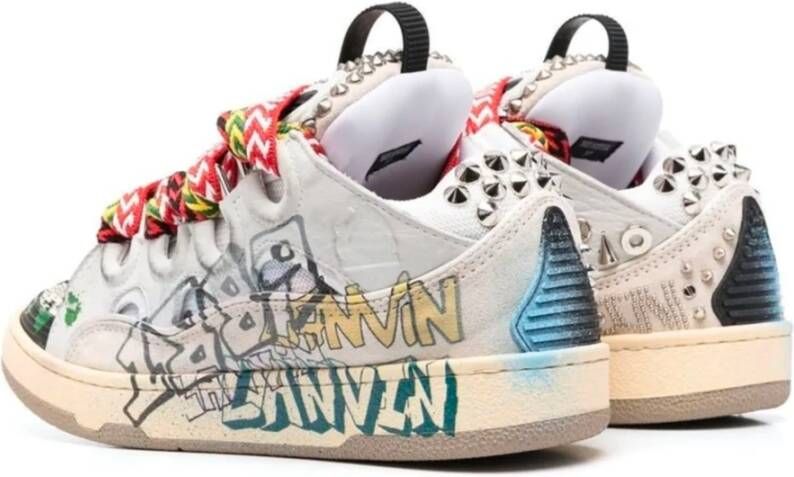Lanvin Curb Leren Sneakers met Logo Multicolor Dames