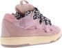 Lanvin Roze Leren Sneakers met Ademende Details Pink Dames - Thumbnail 4