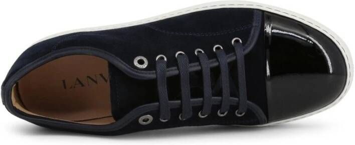 Lanvin Dbb1 Suede And Patent Leather Sportschoenen Blauw Heren