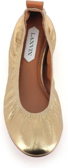 Lanvin De Ballerina Flat In Metallic Leer