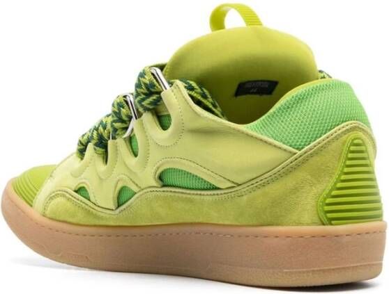 Lanvin Grasgroene Leren Sneakers Green Heren